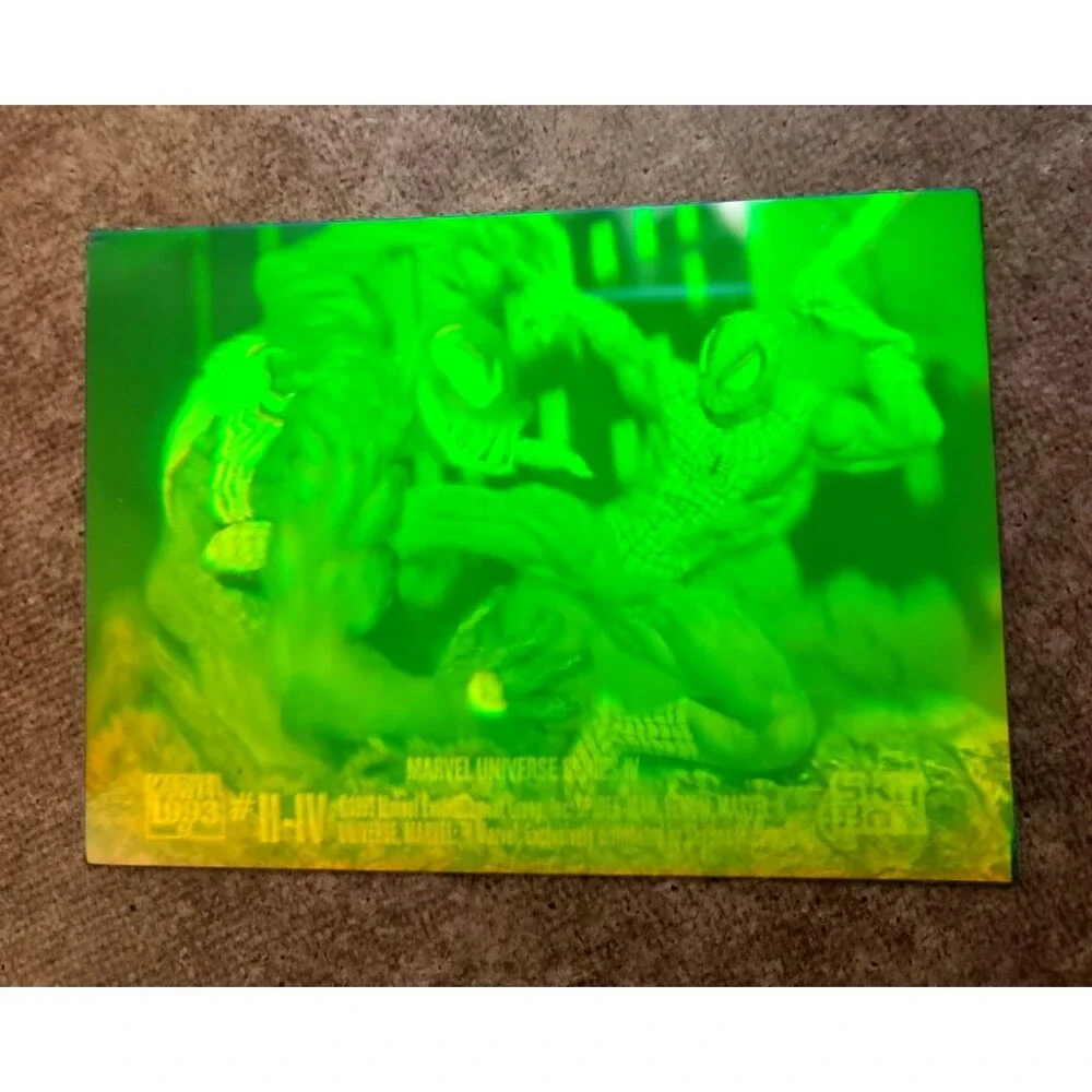 1993 SKYBOX MARVEL UNIVERSE HOLOGRAM #1 OF 5 GREEN HOLO VAR! W/Plastic Protector